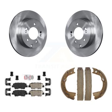 Rear Disc Rotors Ceramic Pads Parking Brake Shoes Kit For Hyundai Sonata Kia Optima Azera K8A-108411