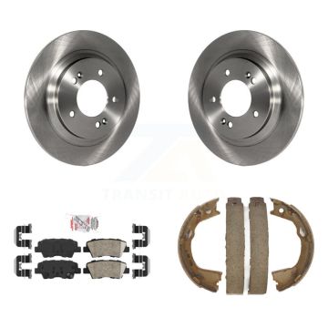 Rear Disc Rotors Ceramic Pads And Parking Brake Shoes Kit For Hyundai Sonata Azera K8A-108414