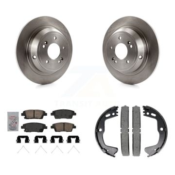 Rear Disc Rotors Ceramic Pads Parking Brake Shoes Kit For 2018-2020 Genesis G80 3.8L 5.0L K8A-108435