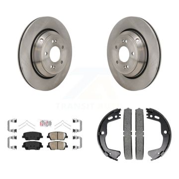 Rear Disc Rotors Ceramic Pads And Parking Brake Shoes Kit For 2018-2020 Genesis G80 3.3L K8A-108436