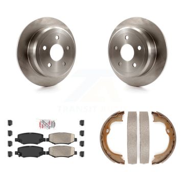 Rear Disc Rotors Ceramic Pads And Parking Brake Shoes Kit For Jeep Wrangler JK K8A-108454