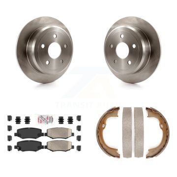 Rear Disc Rotors Ceramic Pads And Parking Brake Shoes Kit For Jeep Wrangler JK K8A-108455