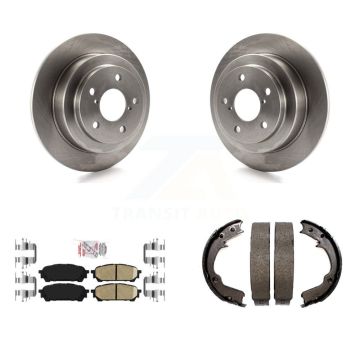 Rear Disc Rotors Ceramic Pads And Parking Shoes Kit For Subaru Impreza Forester Saab 9-2X K8A-108467