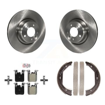 Rear Disc Rotors Semi-Metallic Pads Parking Brake Shoes Kit For BMW 328i 320i xDrive 428i K8A-108469