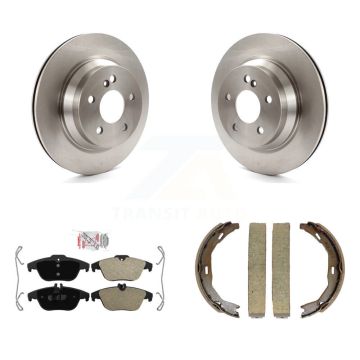 Rear Disc Rotors Semi-Metallic Pads & Parking Shoes Kit For 2010 Mercedes-Benz E350 Coupe K8A-108504