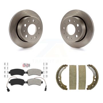 Rear Disc Rotors Semi-Metallic Pads & Parking Shoes Kit For Ram ProMaster 2500 3500 1500 K8A-108521