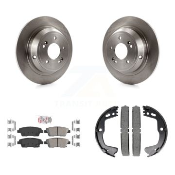 Rear Disc Rotors Ceramic Pads And Parking Brake Shoes Kit For Hyundai Genesis G80 K8A-108536