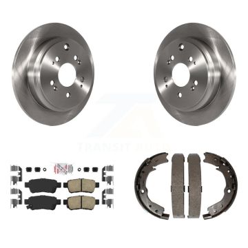 Rear Disc Rotors Ceramic Pads And Parking Brake Shoes Kit For 2005-2010 Honda Odyssey K8A-108541