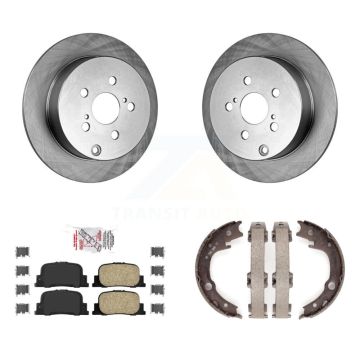 Rear Disc Rotors Ceramic Pads And Parking Brake Shoes Kit For 2005-2010 Scion tC K8A-108543