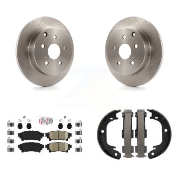 Rear Disc Rotors Ceramic Pads And Parking Brake Shoes Kit For Toyota Prius V Mirai K8A-108572
