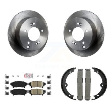 Rear Disc Rotors Ceramic Pads And Parking Brake Shoes Kit For Lexus IS250 K8A-108576