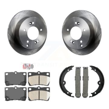 Rear Disc Rotors Ceramic Pads And Parking Brake Shoes Kit For Lexus IS250 K8A-108612