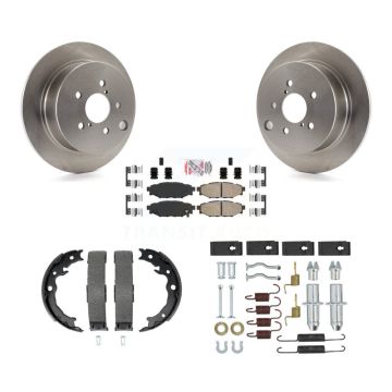 Rear Disc Rotors Ceramic Pads Parking Shoes Hardware Kit For Subaru Crosstrek Impreza XV K8A-108626
