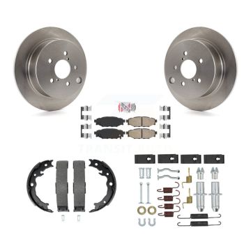 Rear Disc Rotors Ceramic Pads Parking Shoes Hardware Kit For Subaru Crosstrek Impreza XV K8A-108627