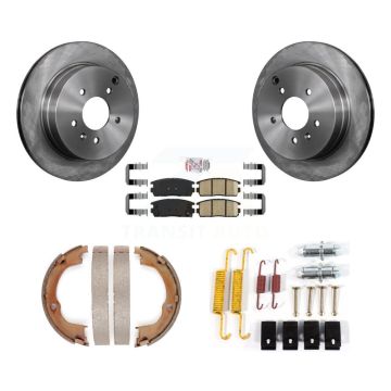 Rear Disc Rotors Ceramic Pads Parking Shoes & Hardware Kit For Chevrolet Equinox Pontiac K8A-108666