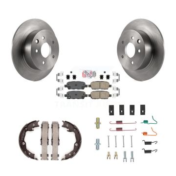 Rear Disc Rotors Ceramic Pads Parking Brake Shoes And Hardware Kit For Nissan Sentra K8A-108682