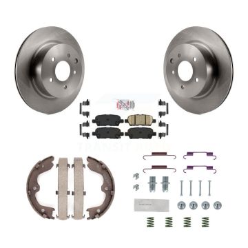 Rear Disc Rotors Ceramic Pads Parking Shoes Hardware Kit For Nissan Maxima INFINITI QX50 K8A-108686