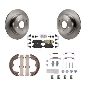 Rear Disc Rotors Ceramic Pads Parking Shoes Hardware Kit For Nissan Maxima INFINITI QX50 K8A-108687