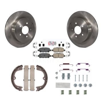 Rear Disc Rotors Ceramic Pads Parking Shoes And Hardware Kit For 2009-2012 INFINITI FX35 K8A-108689