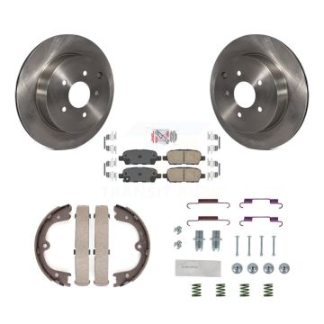 Rear Disc Rotors Ceramic Pads Parking Shoes And Hardware Kit For 2009-2012 INFINITI FX35 K8A-108690