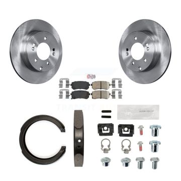 Rear Disc Rotors Ceramic Pads Parking Shoes & Hardware Kit For Hyundai Tucson Sonata Kia K8A-108701