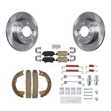 Rear Disc Rotors Ceramic Pads Parking Brake Shoes And Hardware Kit For Kia Optima K8A-108703