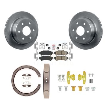 Rear Disc Rotors Ceramic Pads Parking Shoes Hardware Kit For GMC Chevrolet Sierra 1500 XL K8A-108710