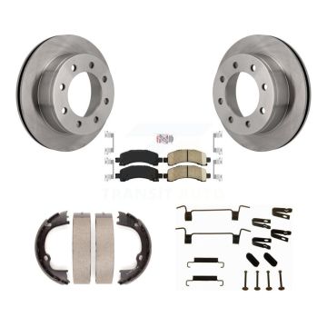 Rear Disc Rotors Ceramic Pads Parking Shoes & Hardware Kit For GMC Chevrolet Savana 2500 K8A-108739
