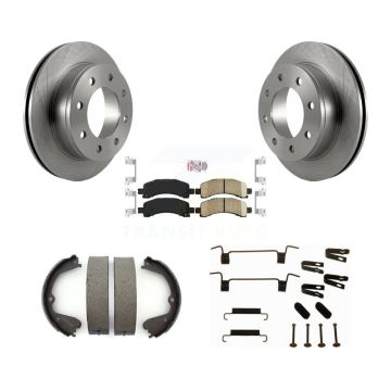 Rear Disc Rotors Ceramic Pads Parking Shoes Hardware Kit For GMC Savana 3500 Cutaway Van K8A-108743