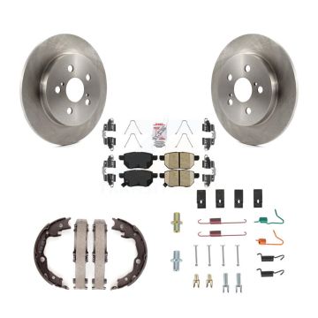 Rear Disc Rotors Ceramic Pads Parking Shoes & Hardware Kit For Toyota Matrix Pontiac Vibe K8A-108756