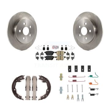 Rear Disc Rotors Ceramic Pads Parking Shoes & Hardware Kit For Toyota Matrix Pontiac Vibe K8A-108758