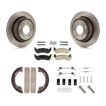 Rear Disc Rotors Semi-Metallic Pads Parking Shoes Hardware Kit For 2010-2011 Ford Ranger K8A-108791