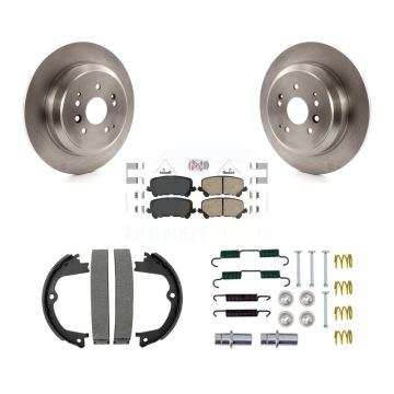 Rear Disc Rotors Ceramic Pads Parking Brake Shoes & Hardware Kit For 2014-2016 Acura MDX K8A-108793