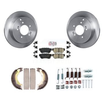 Rear Disc Rotors Ceramic Pads Parking Shoes & Hardware Kit For 2001-2004 Hyundai Santa Fe K8A-108797