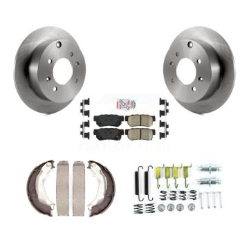Rear Disc Rotors Ceramic Pads Parking Shoes & Hardware Kit For Hyundai Sonata Kia Optima K8A-108799
