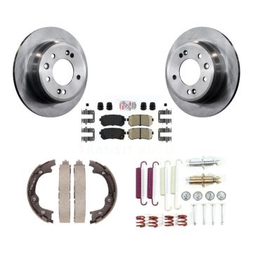 Rear Disc Rotors Ceramic Pads Parking Brake Shoes And Hardware Kit For Hyundai Elantra K8A-108818