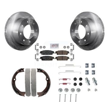 Rear Disc Rotors Semi-Metallic Pads Parking Shoes And Hardware Kit For Chevrolet Suburban K8A-108861