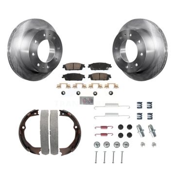 Rear Disc Rotors Ceramic Pads Parking Brake Shoes And Hardware Kit For Chevrolet Suburban K8A-108862