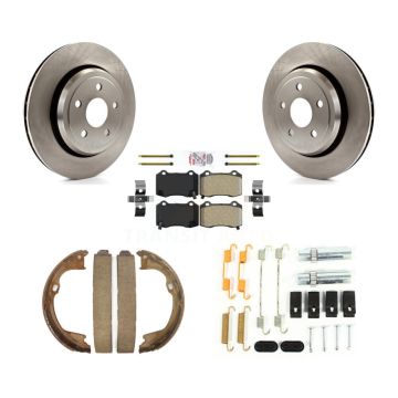 Rear Disc Rotors Semi-Metallic Pads Parking Shoes & Hardware Kit For Jeep Grand Cherokee K8A-108922