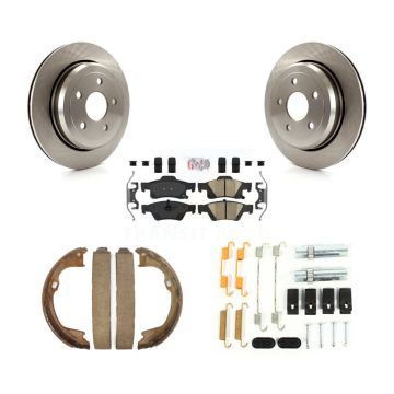 Rear Disc Rotors Ceramic Pads Parking Shoes & Hardware Kit For Jeep Grand Cherokee Dodge K8A-108926