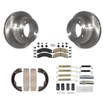 Rear Disc Rotors Ceramic Pads Parking Brake Shoes And Hardware Kit For GMC Savana 3500 K8A-108949