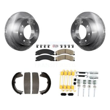 Rear Disc Rotors Ceramic Pads Parking Shoes Hardware Kit For Chevrolet Silverado 2500 HD K8A-108952