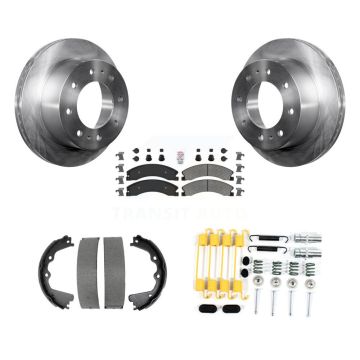 Rear Disc Rotors Semi-Metallic Pads Parking Shoes And Hardware Kit For GMC Sierra 2500 HD K8A-108955