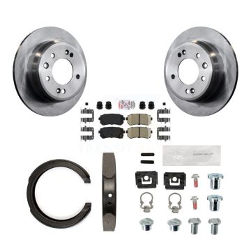 Rear Disc Rotors Ceramic Pads Parking Shoes & Hardware Kit For 2011-2016 Kia Sportage FWD K8A-109028