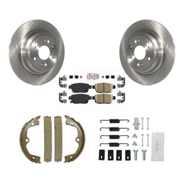 Rear Disc Rotors Ceramic Pads Parking Brake Shoes And Hardware Kit For 2009-2014 Acura TL K8A-109055