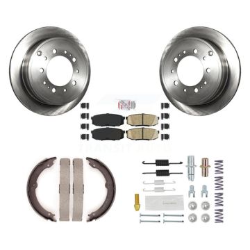Rear Disc Rotors Ceramic Pads Parking Shoes Hardware Kit For Toyota Tundra Sequoia Lexus K8A-109060