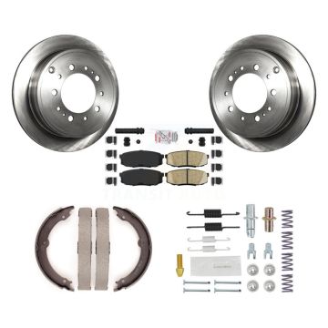 Rear Disc Rotors Ceramic Pads Parking Shoes Hardware Kit For Toyota Tundra Sequoia Lexus K8A-109061