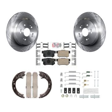 Rear Disc Rotors Ceramic Pads Parking Brake Shoes And Hardware Kit For Acura RDX K8A-109071