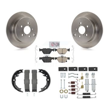 Rear Disc Rotors Ceramic Pads Parking Brake Shoes And Hardware Kit For Subaru Crosstrek K8A-109097