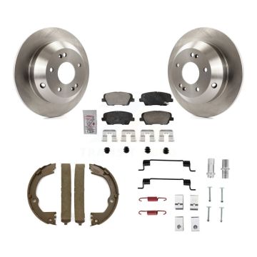Rear Disc Rotors Ceramic Pads Parking Shoes & Hardware Kit For Hyundai Santa Fe Sport Kia K8A-109126